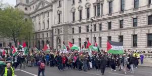 مسيرة ضخمة تضامنا مع غزة أمام مبنى البرلمان البريطاني - مصر النهاردة