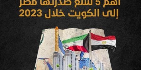 أهم 5 سلع صدرتها مصر إلى الكويت خلال 2023 (انفوجراف) - مصر النهاردة
