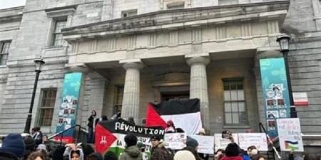 مؤيدو فلسطين يواصلون اعتصامهم أمام جامعة ماكجيل بكندا لليوم السابع - مصر النهاردة